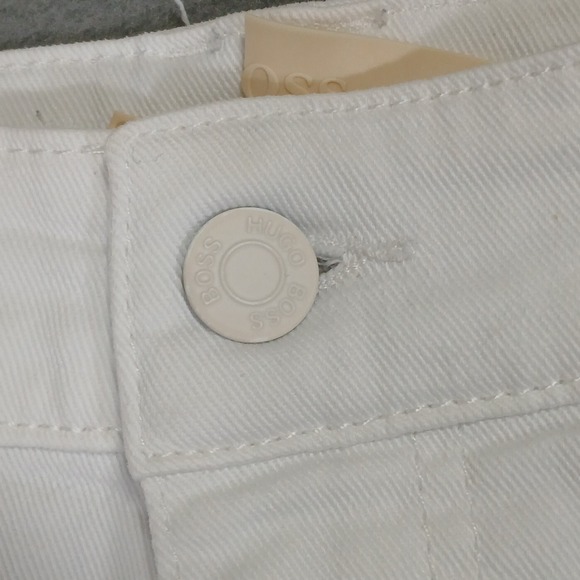 Boss Hugo Boss Men 32x30 White Stretch Cashmere-Touch Slim‎ Fit Candiani Jeans - Picture 9 of 16